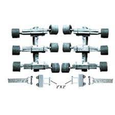 TRI WOBBLE ROLLER ASSEMBLEY 1 X BASE, 6 X ARMS, 3 X PLATES, 3 X BOLTS, 6 X U/BOLTS (NO ROLLERS OR WOOD YOKE SUPPLIED)