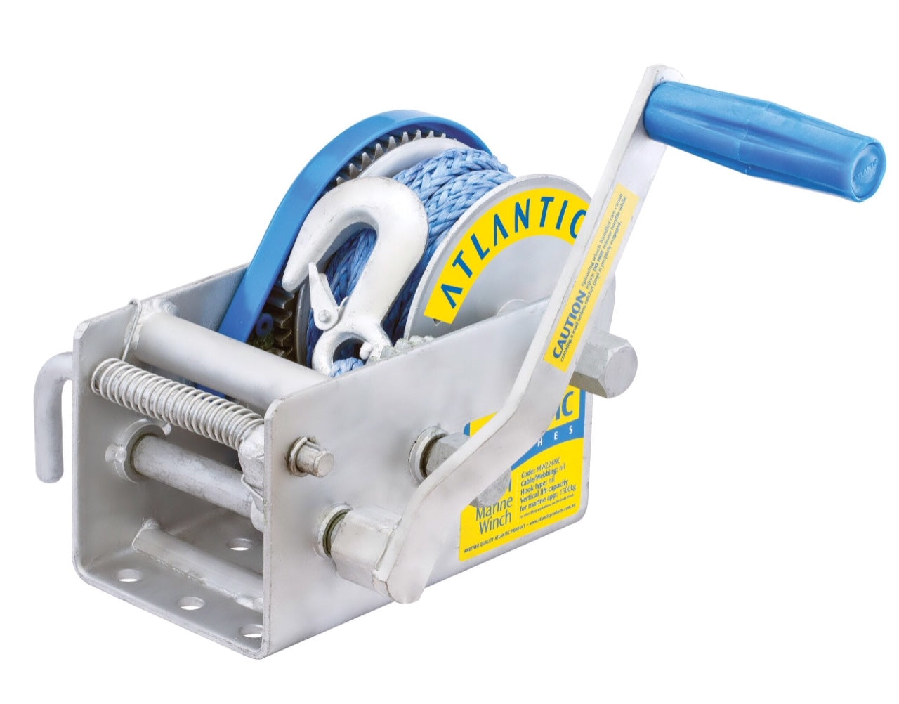 ( MW209R ) 1500kg MARINE WINCH 15-1 5-1 1-1 RATIO WITH 7.5M ROPE AND SNAP HOOK