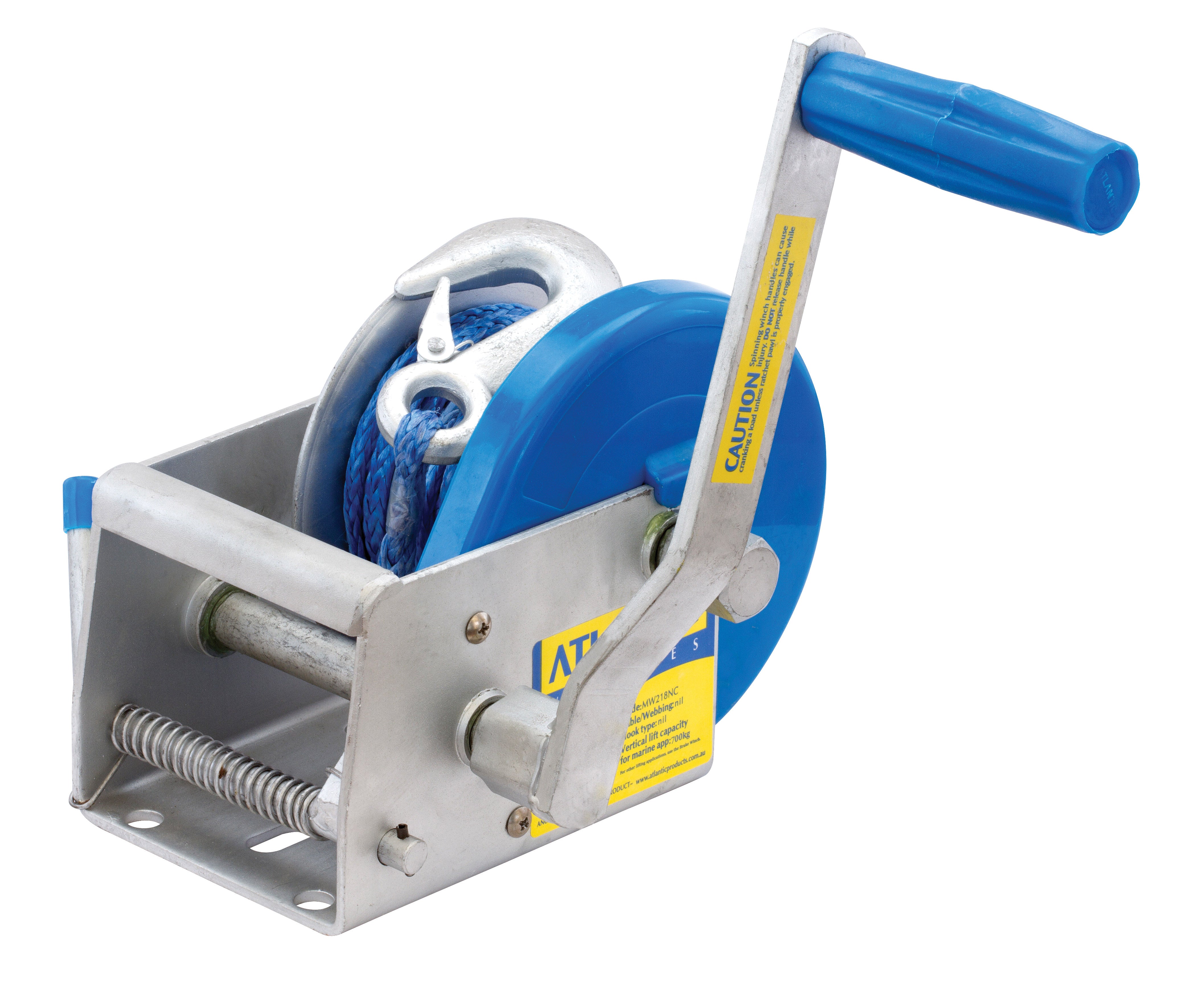 ( MW205R ) 700kg MARINE WINCH 5-1 1-1 RATIO WITH 7.5M ROPE AND SNAP HOOK