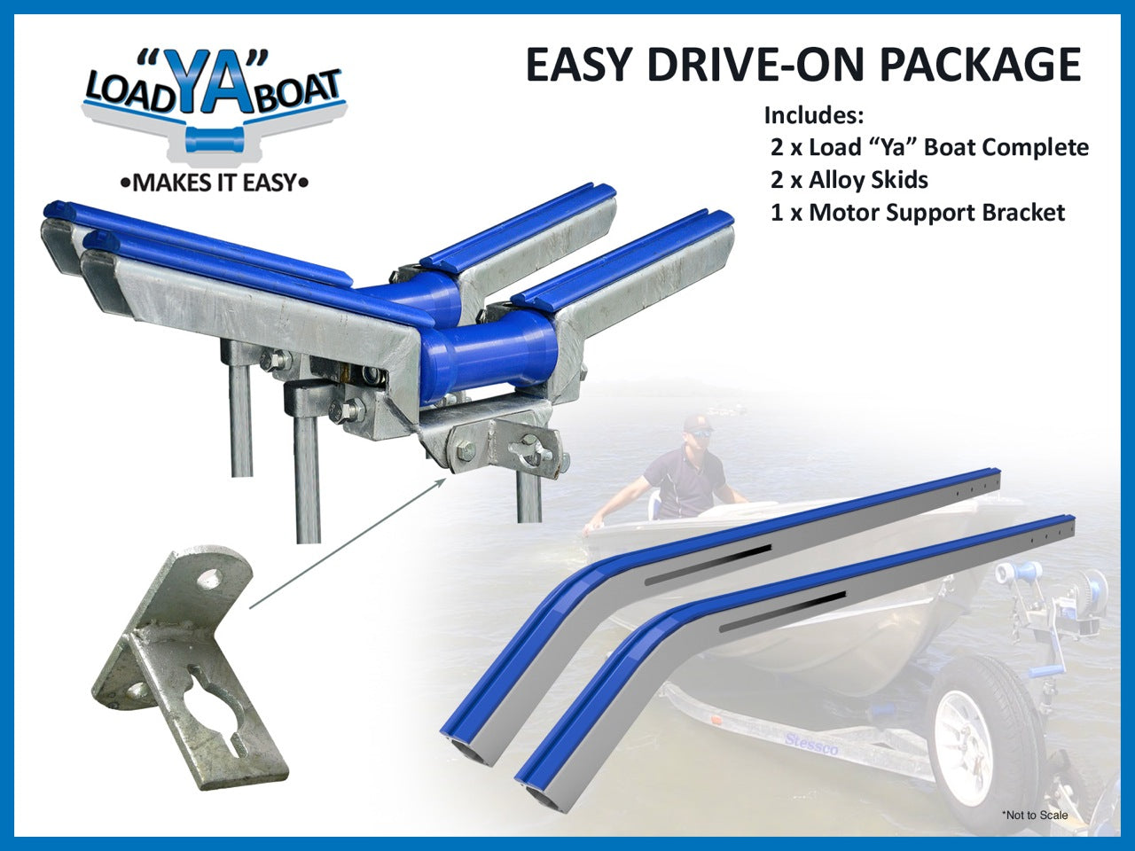 LOAD YA BOAT EASY DRIVE ON PACKAGE. 2 X LYB 2 X LYB ALLOY SKIDS