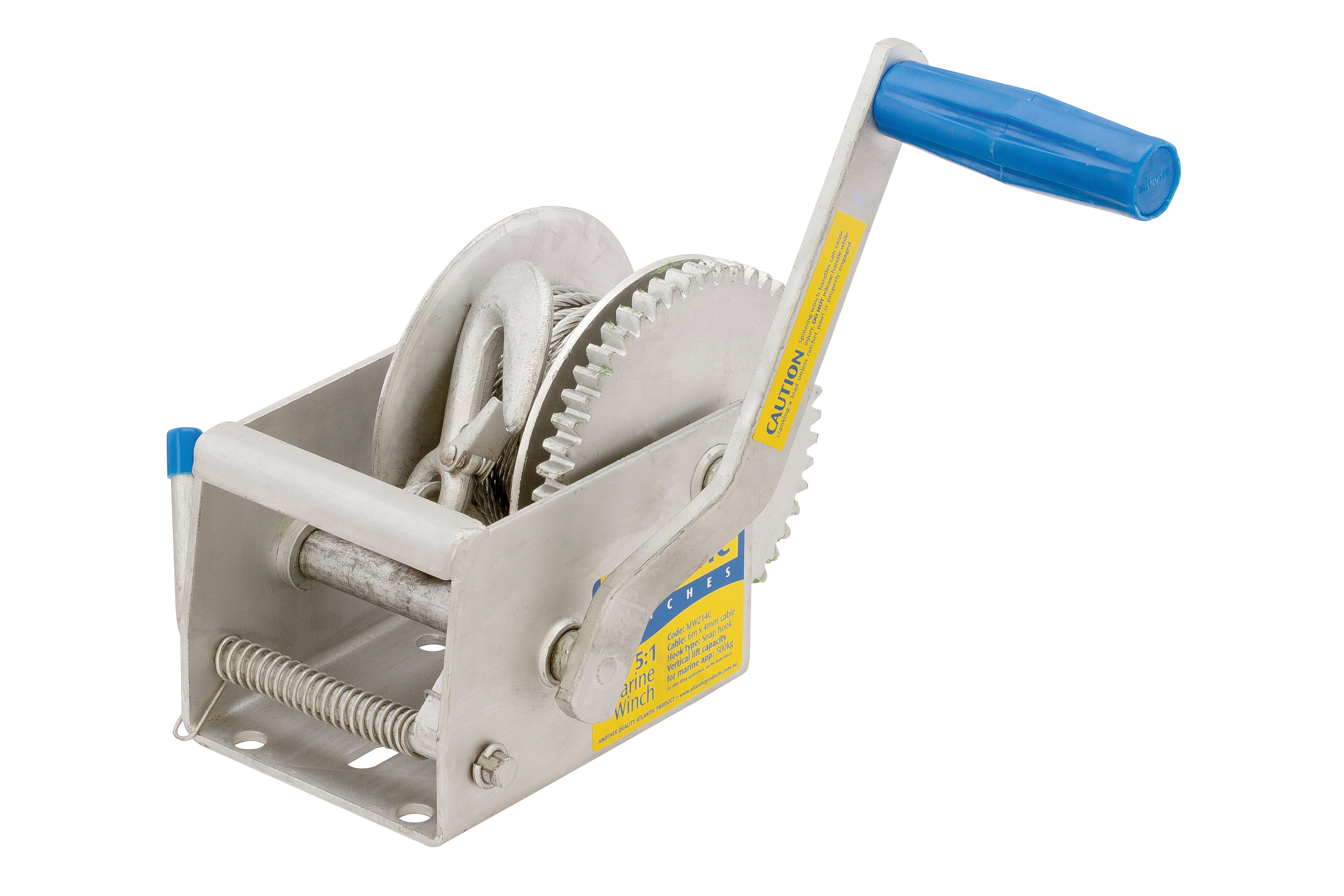 ( MW214C ) 700kg MARINE WINCH 5-1 RATIO WITH 6M CABLE AND SNAP HOOK