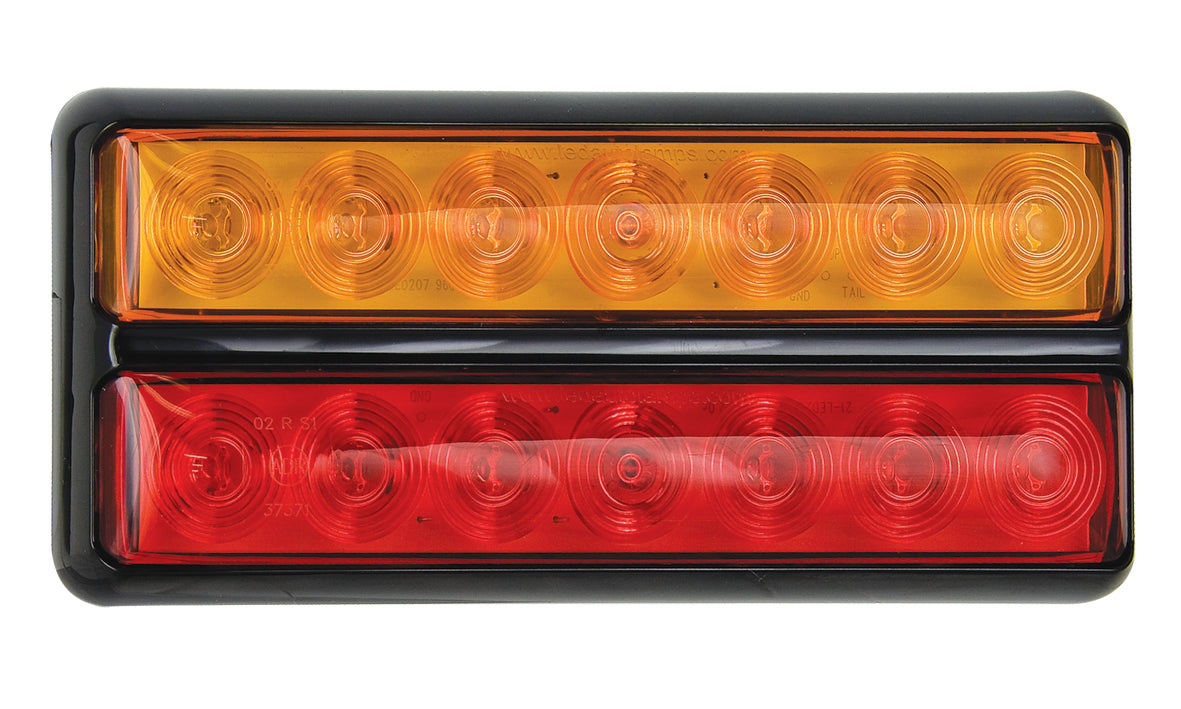 207BAR4P - 12V STOP/TAIL/INDICATOR (200MM LONG RED/AMBER LENSE) (CTA-037371)