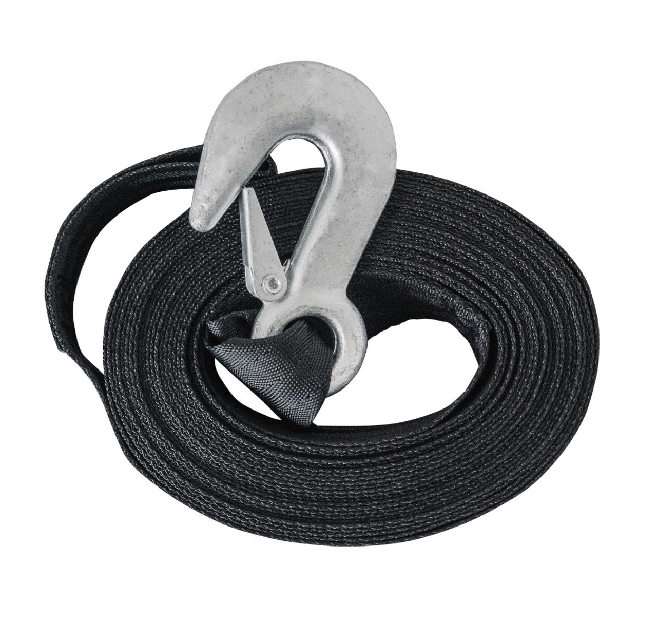 7.6M WINCH STRAP WITH SNAP HOOK - SUIT 1000 - 1500KG WINCHES ( 75MWSNHK )