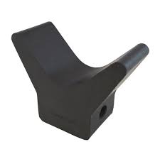 4 1/2" LARGE BLACK RUBBER V-BLOCK - 100MM BASE X 120MM OPEN FORK ( 12mm HOLE )