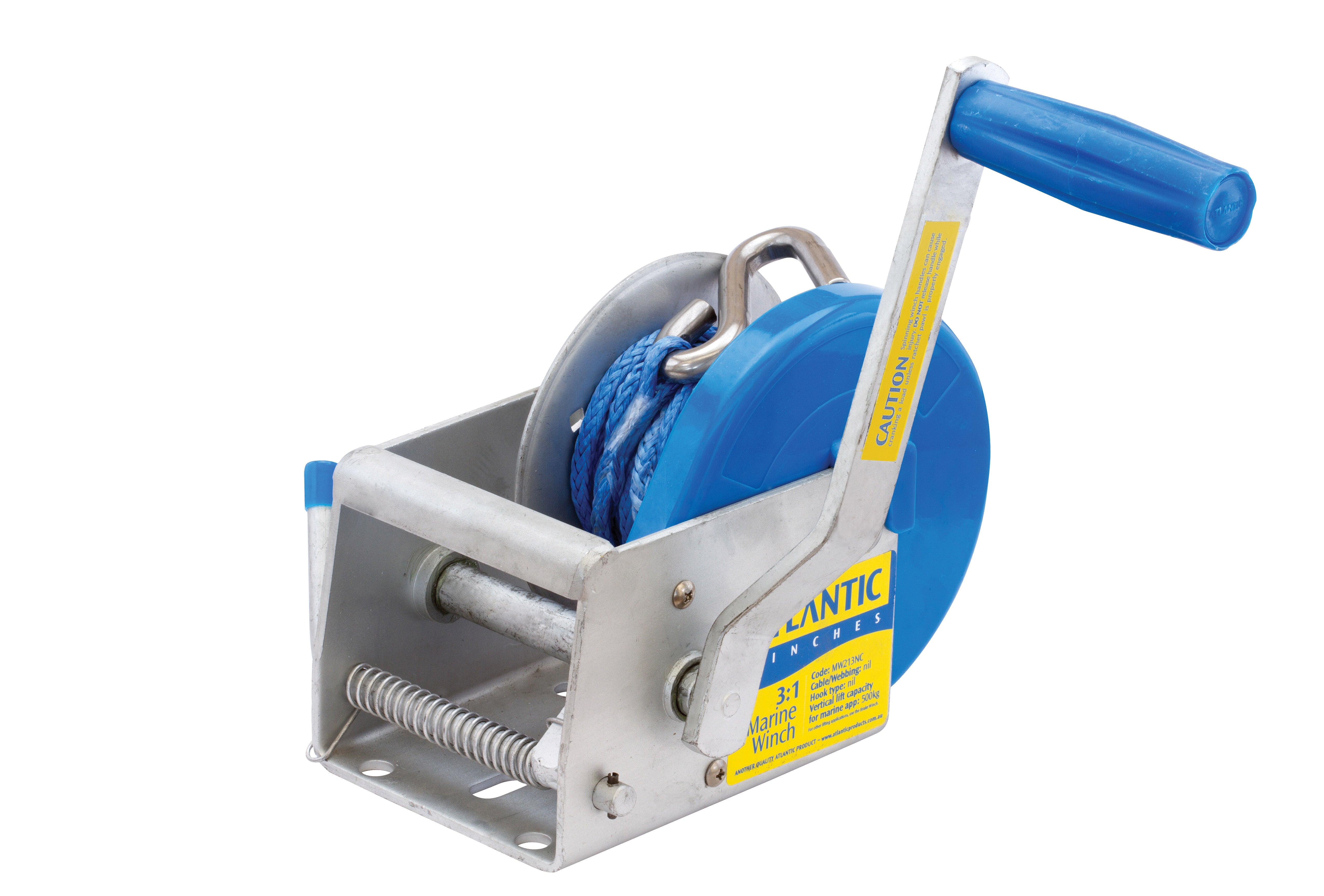 ( MW201R ) 500KG MARINE WINCH 3-1 RATIO WITH 6M ROPE AND S-HOOK