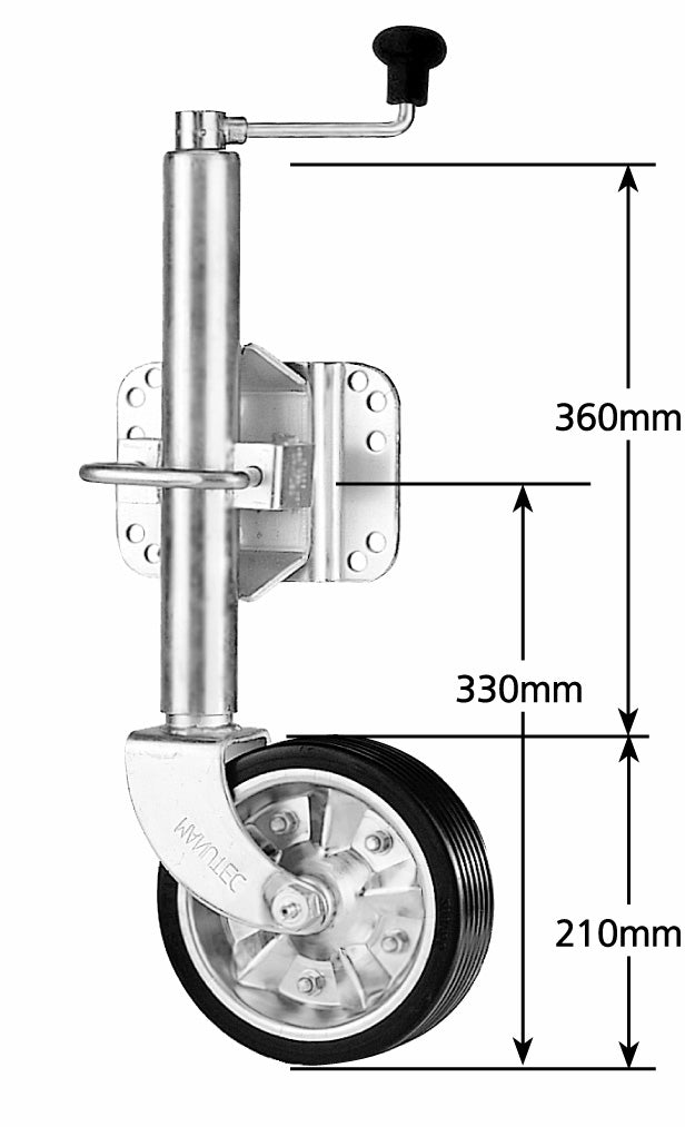 8" MULTIFIT SWING UP JOCKEY WHEEL