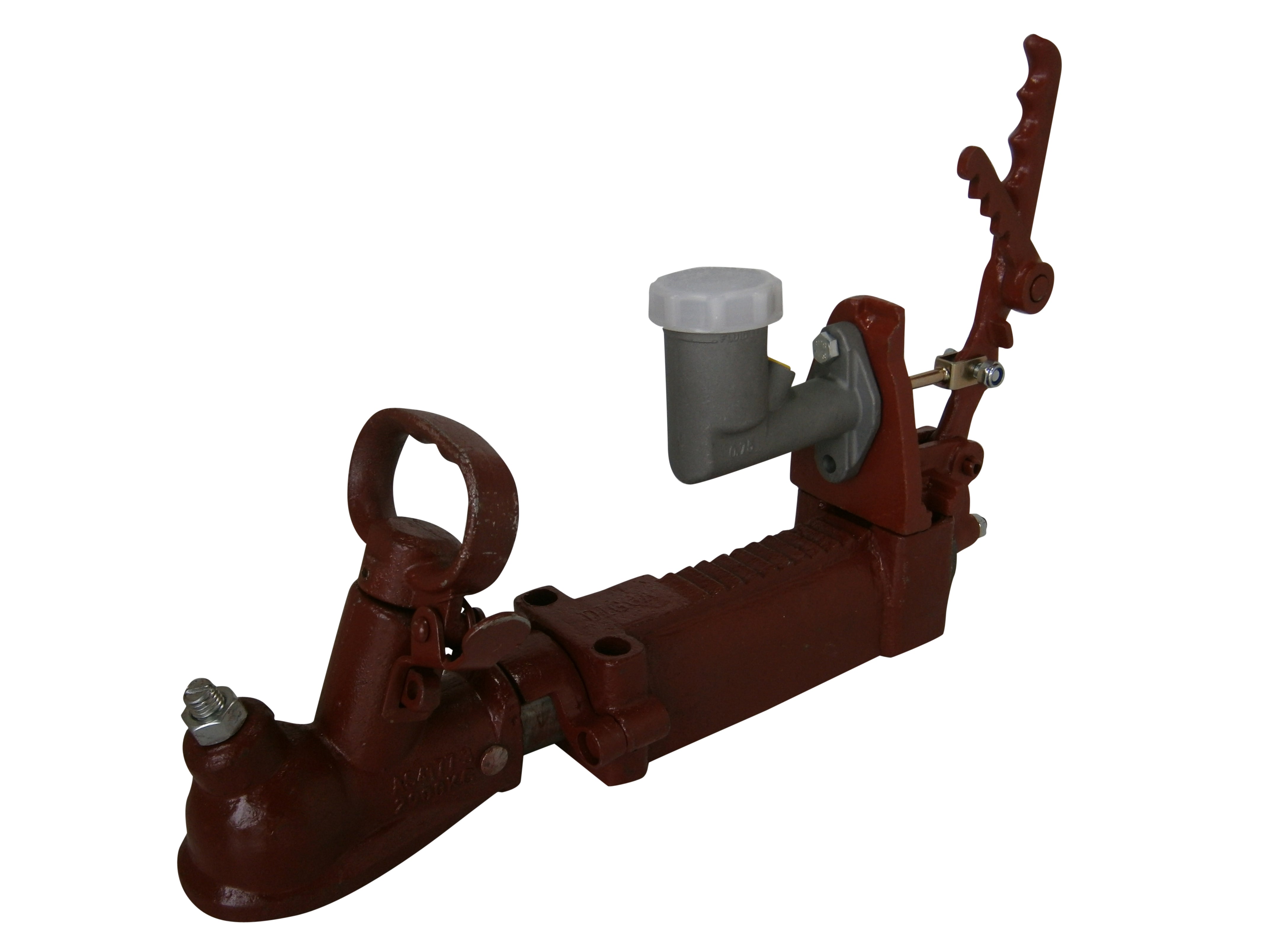 HEAVY SPRING HYDRAULIC OVERRIDE COUPLING ( COMPLETE WITH GALV COUPLING , DACROMAT M/C BRACKET , MASTER CYCLINDER , M8 X 25 & 2 X M8 X 35 BOLT )
