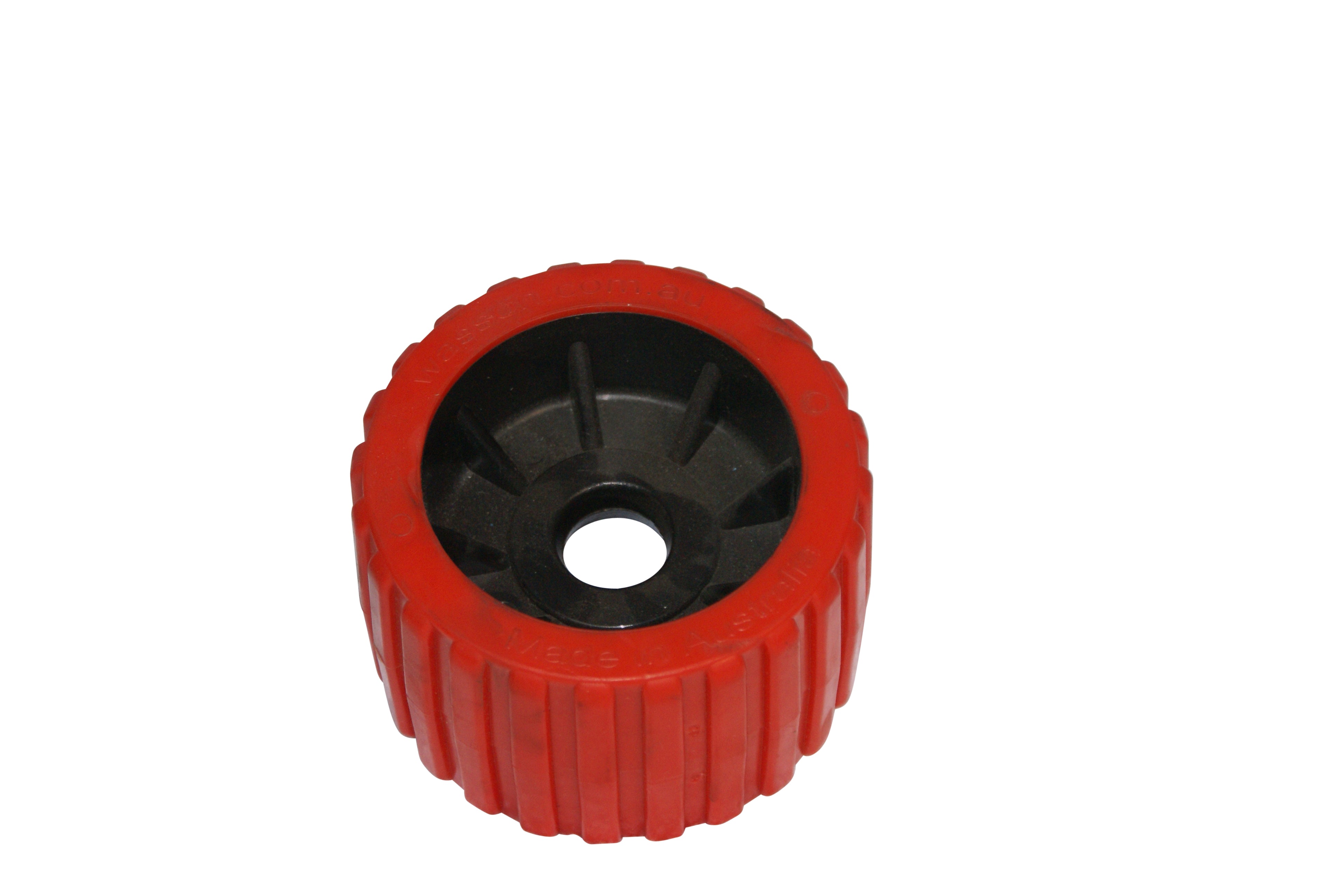 4 X 3 RED RIBBED WOBBLE ROLLER - 22MM