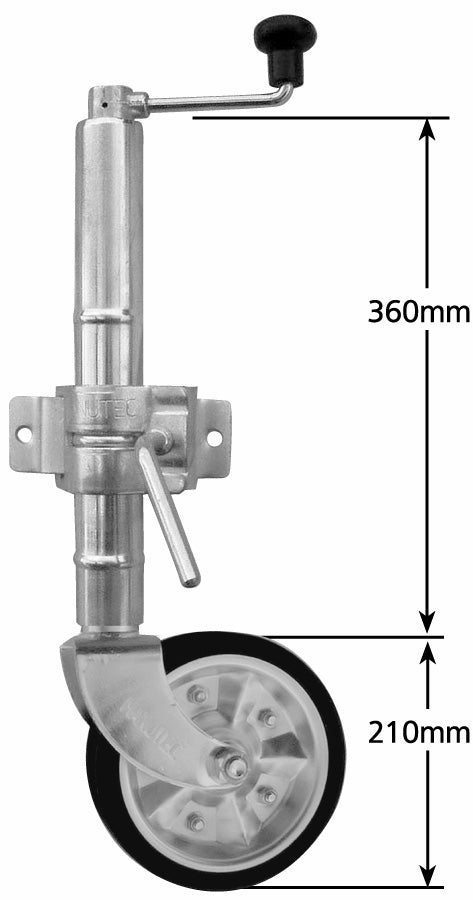 8" JOCKEY  WHEEL & CLAMP WEBBED CENTRE