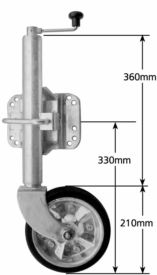 8" GALVANISED SWING UP MULTI FIT JOCKEY WHEEL