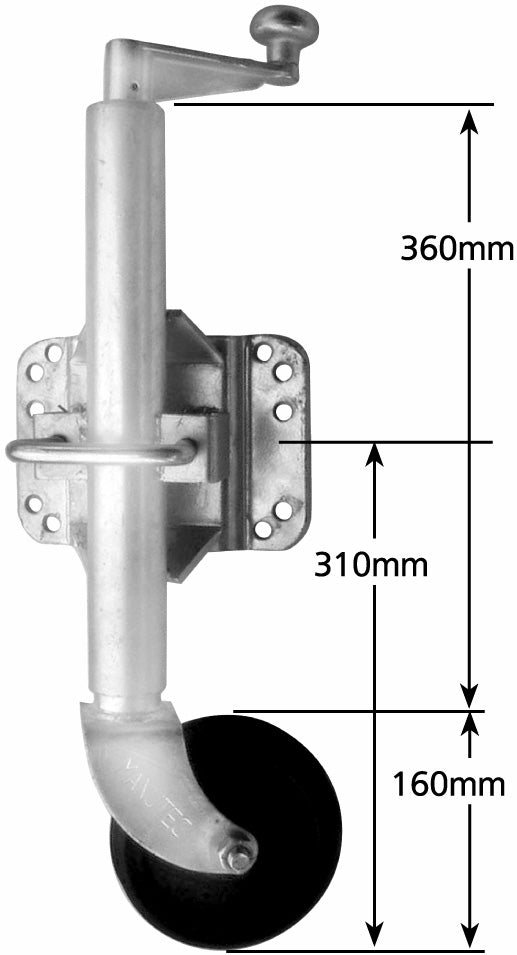 6" H/DUTY SWING UP MULTI FIT JOCKEY WHEEL