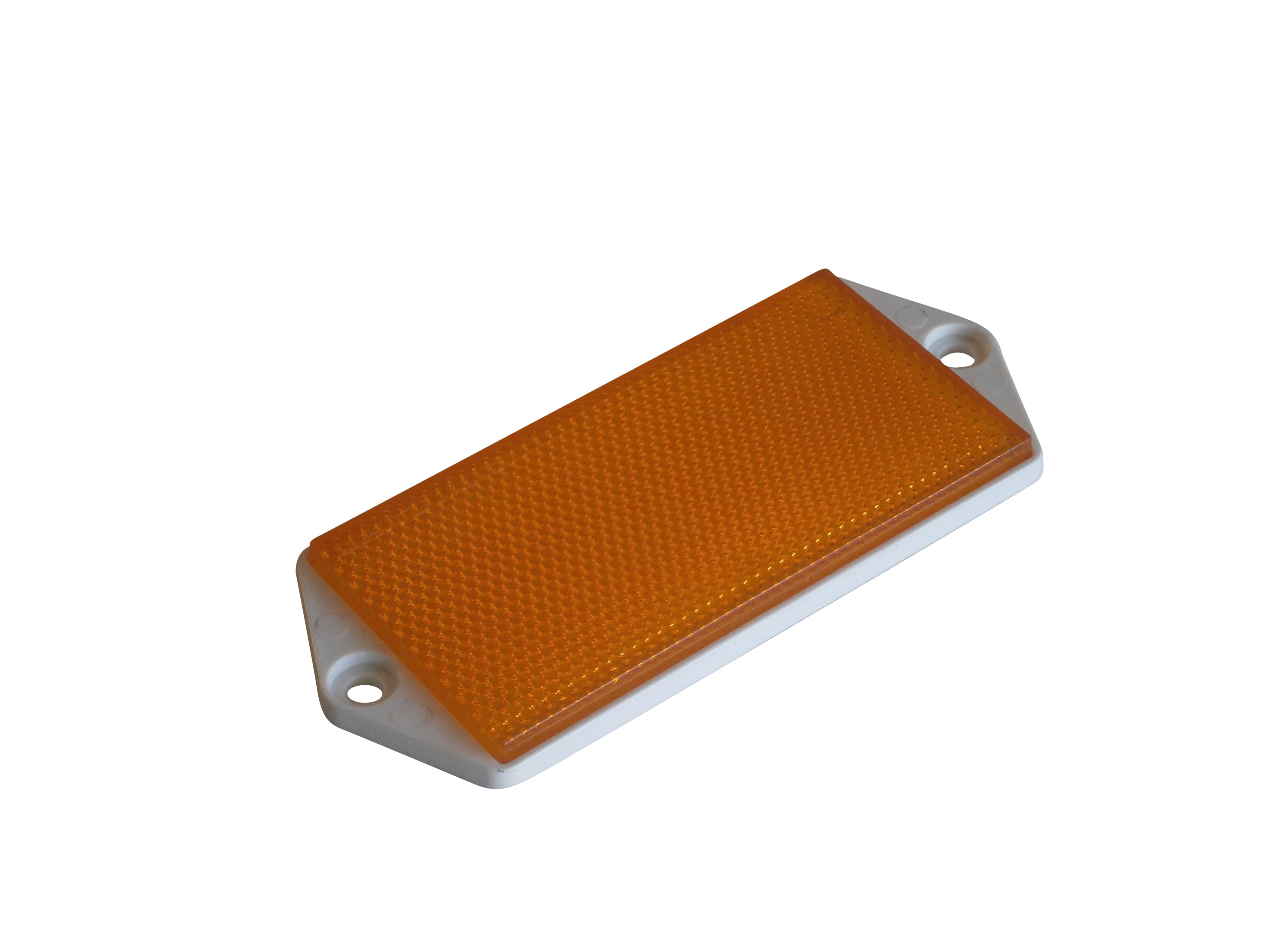 REFLECTORS LARGE RECTANGLE RIVET ON - amber