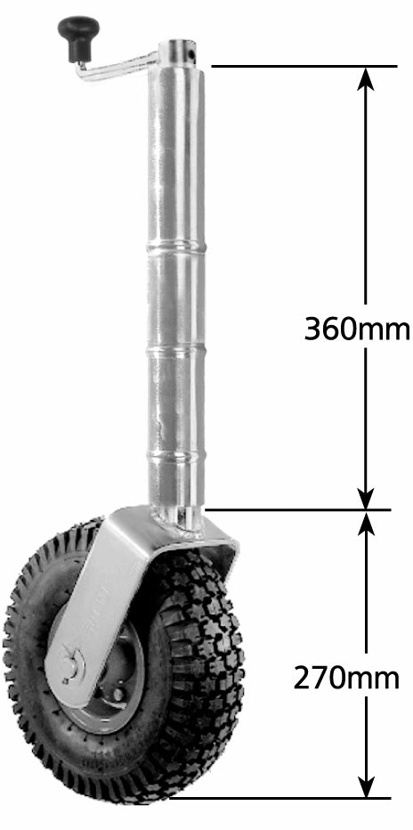 10" PNEUMATIC JOCKEY WHEEL & CLAMP