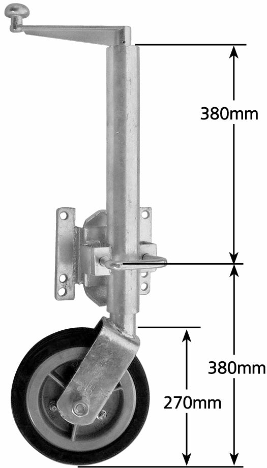 10" HEAVY DUTY GALVANISED U/BOLT SYLE JOCKEY WHEEL
