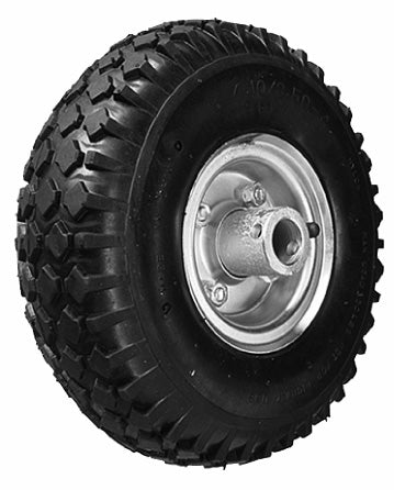 REPLACEMENT 10" X 3 1/2" PNEUMATIC  RIM & TYRE 3/4' OR 1/2' BOAR