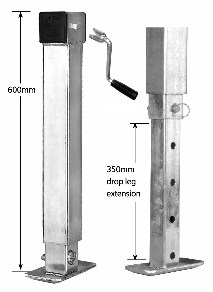 1000KG 2 STAGE DROP LEG  SIDE WIND  - LOOSE HANDLE