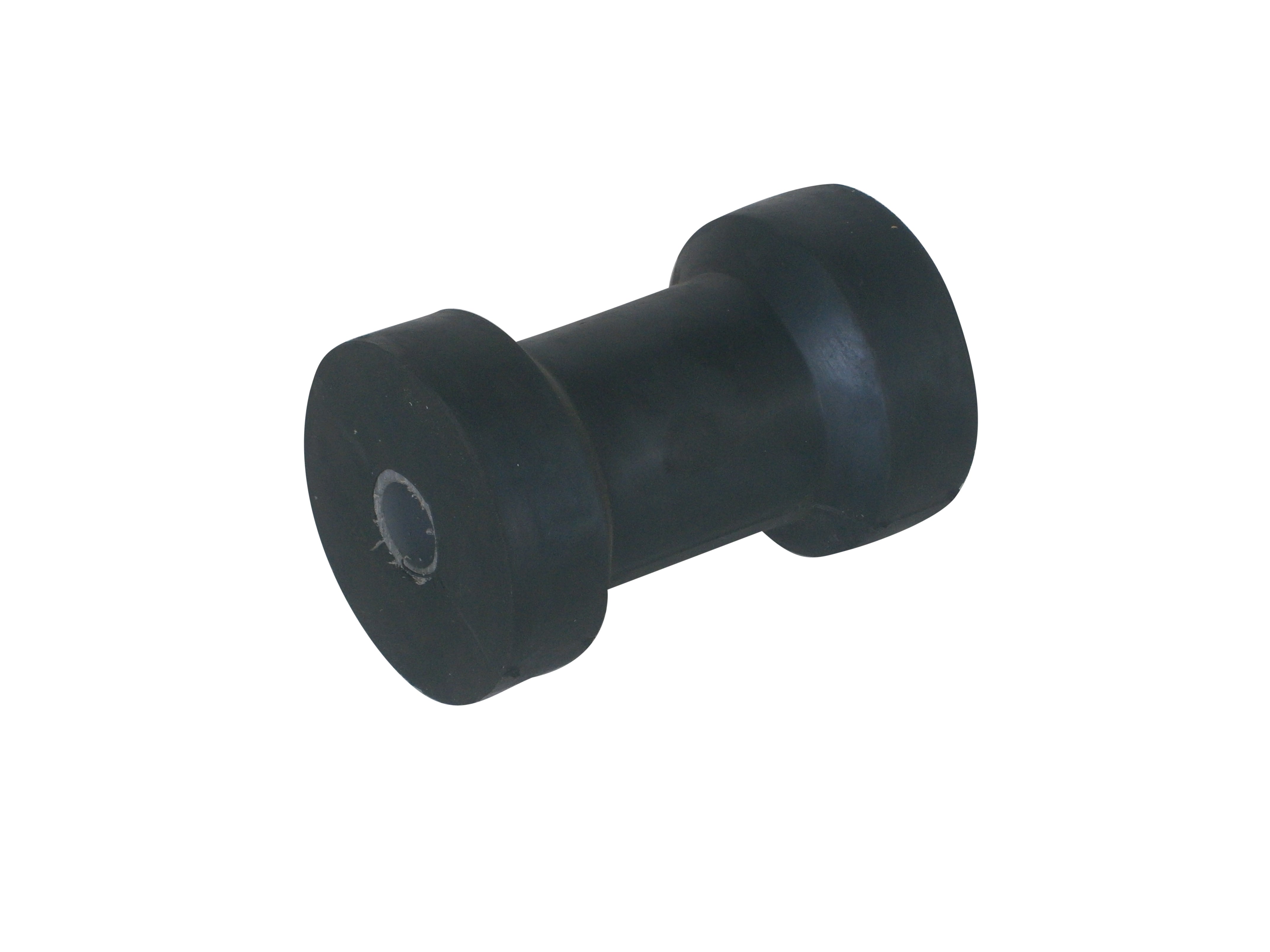 4 1/2' KEEL ROLLA WITH MOULDED 5/8' BUSH {BLACK RUBBER}