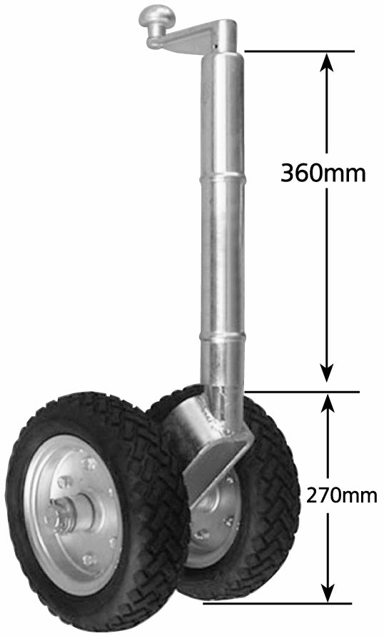 TWIN WHEEL 10' SOLID PNU JOCKET WHEEL - NO CLAMP
